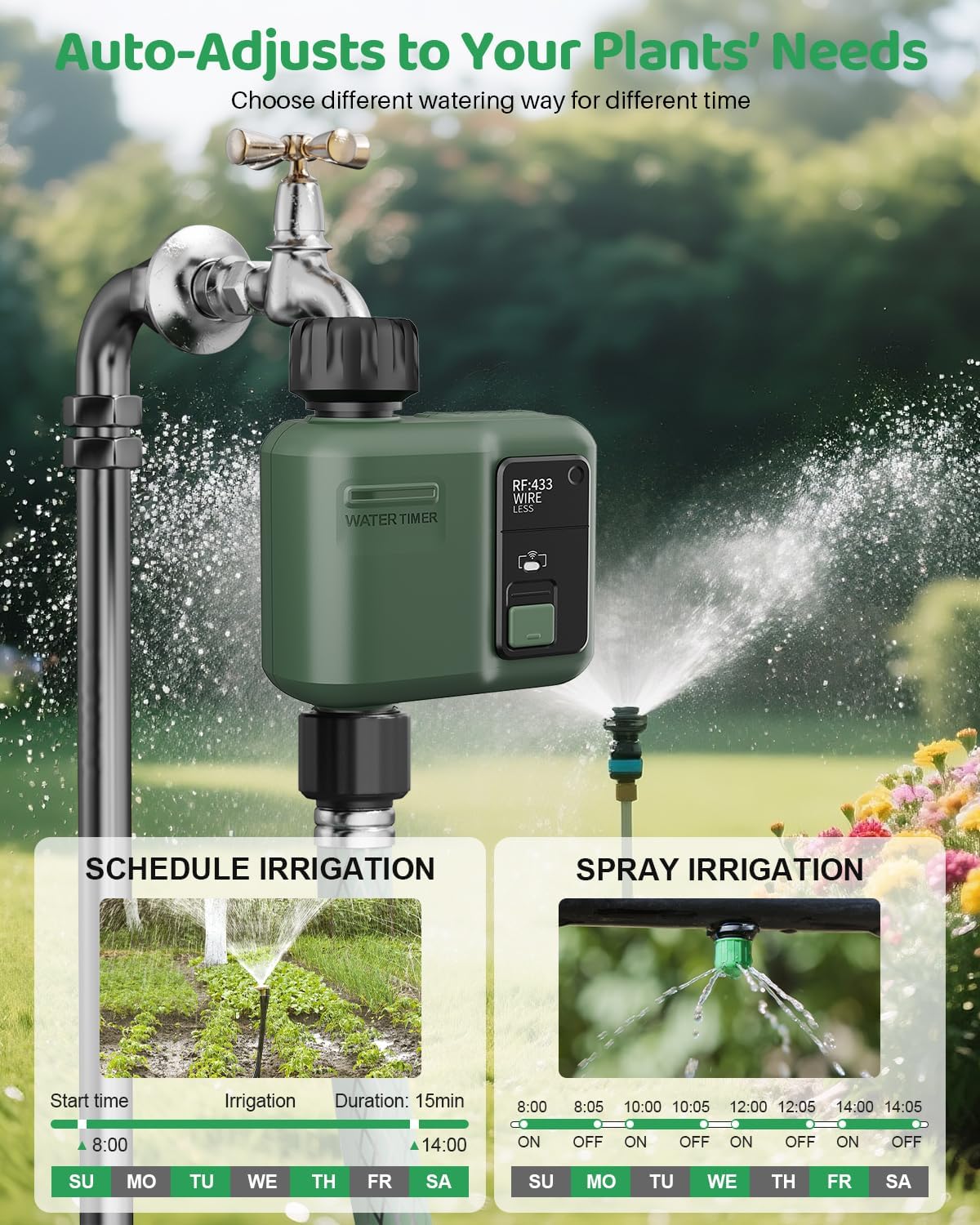 Thumbnail 3 de Shrivee WiFi Water Timer (1 Zone) Smart Sprinkler Timer for Garden Hose with long-range RF and app/voice control