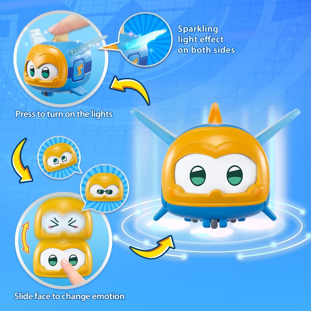 Detalle de Super Wings Transforming Flugzeug Jerome & Pet (ca. 12 cm) inkl. Haustier „Jerome Pet“ – verwandelnde Spiel-Figur