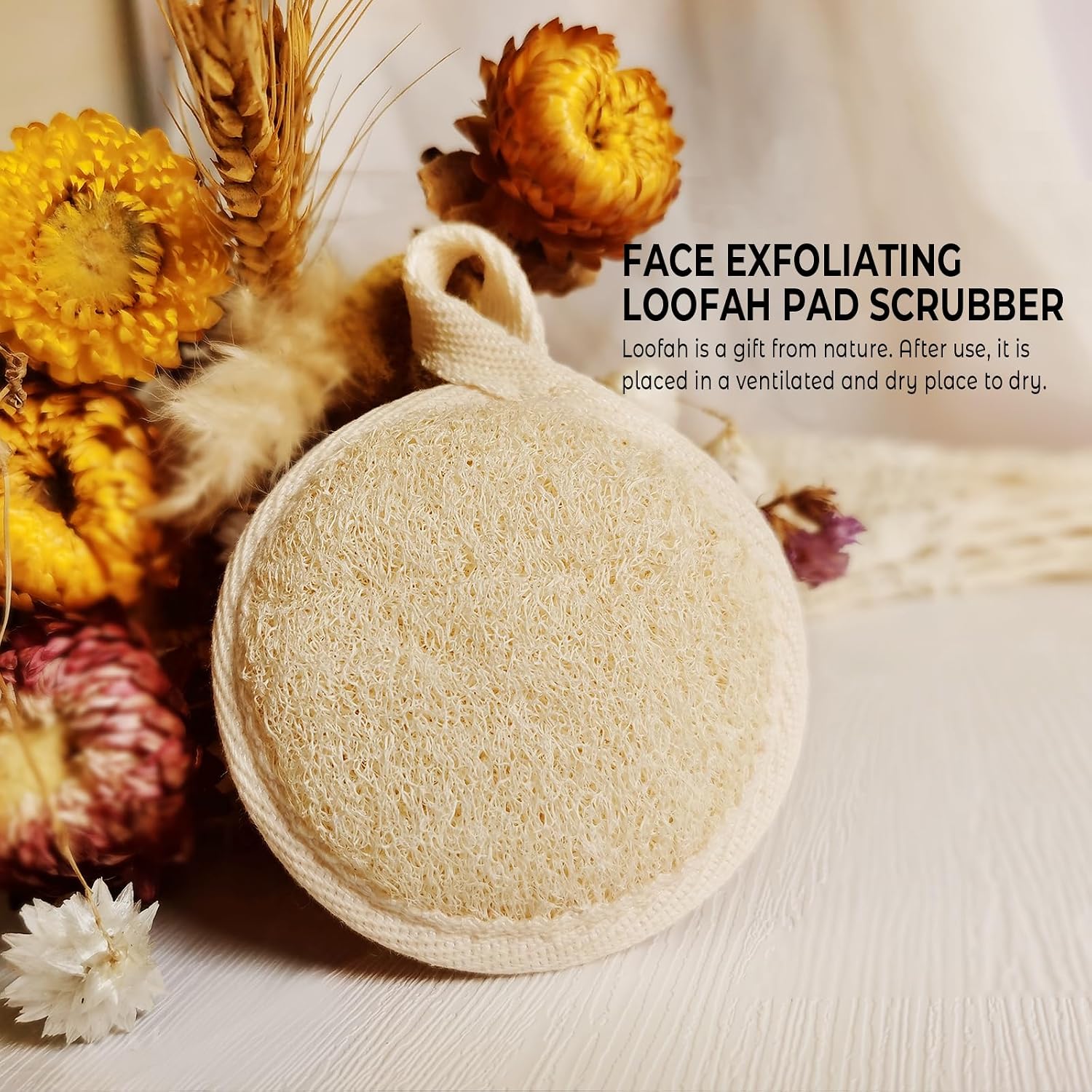 Thumbnail 6 de YIQINGJIE YQJFACE Natural Loofah Face Scrubber, Beige 4-Pack