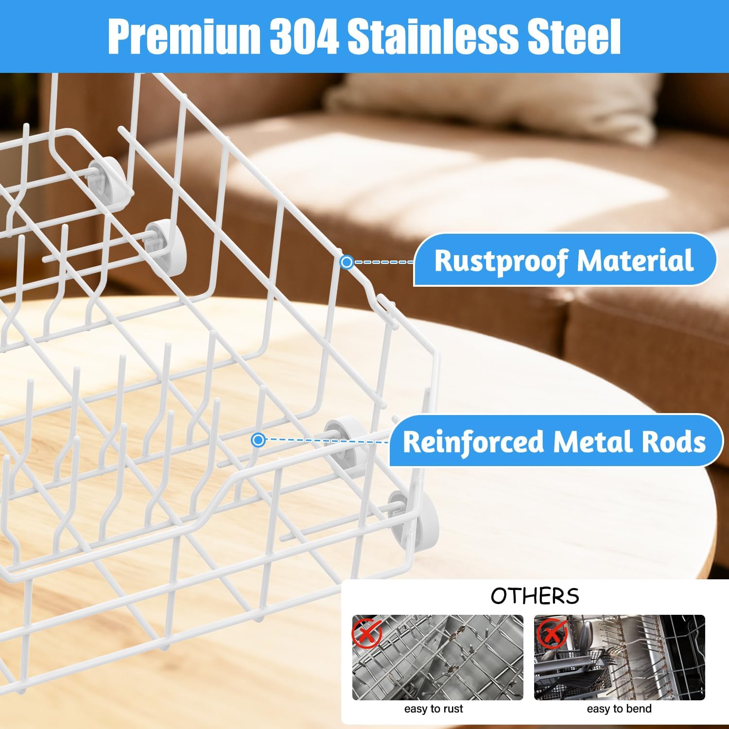 Thumbnail 4 de YEECHUN WD28X10384 Dishwasher Lower Rack Replacement with 8 Wheels