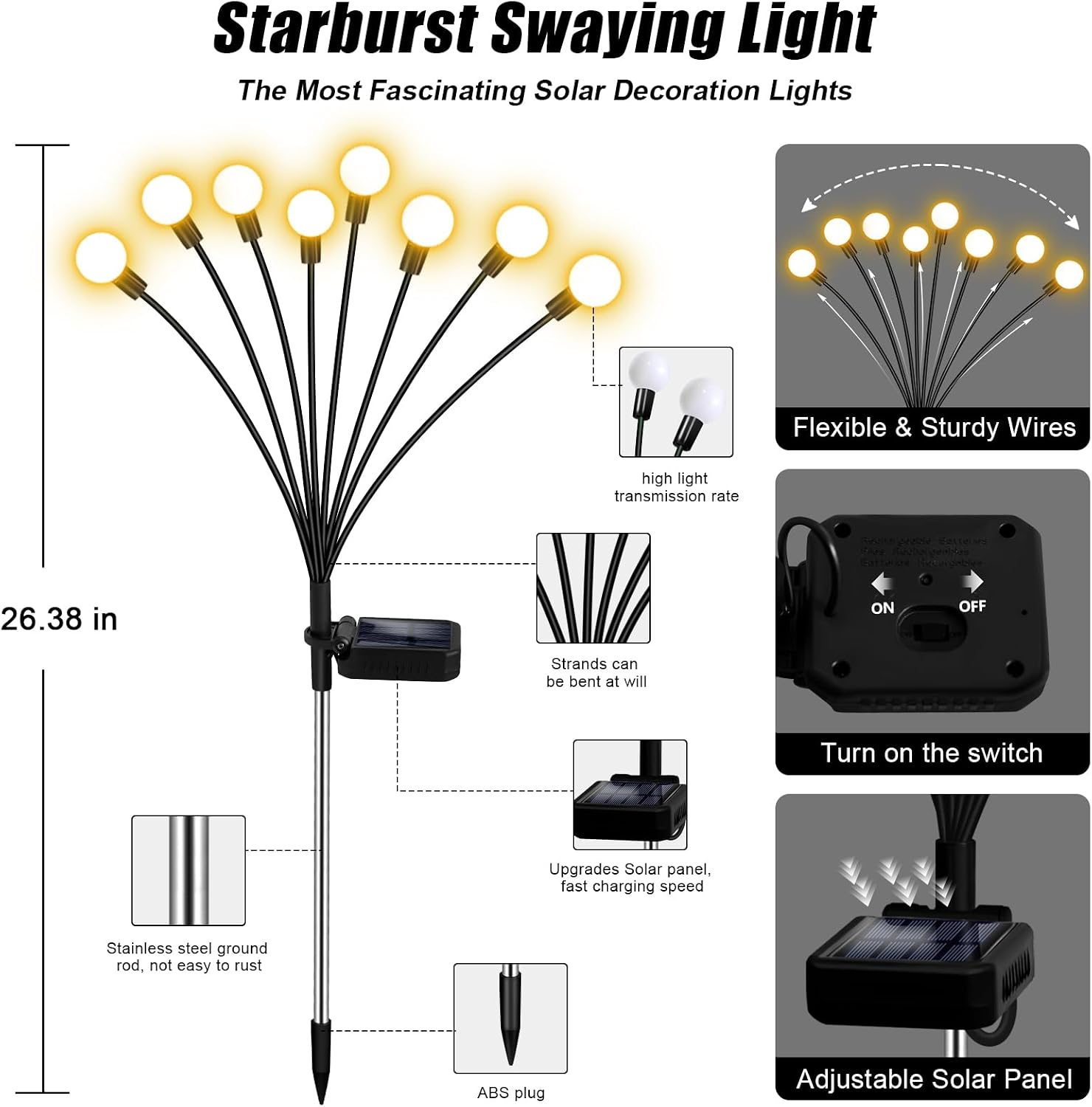 Detalle 2 de NBQQ Solar Garden Lights 8-Pack