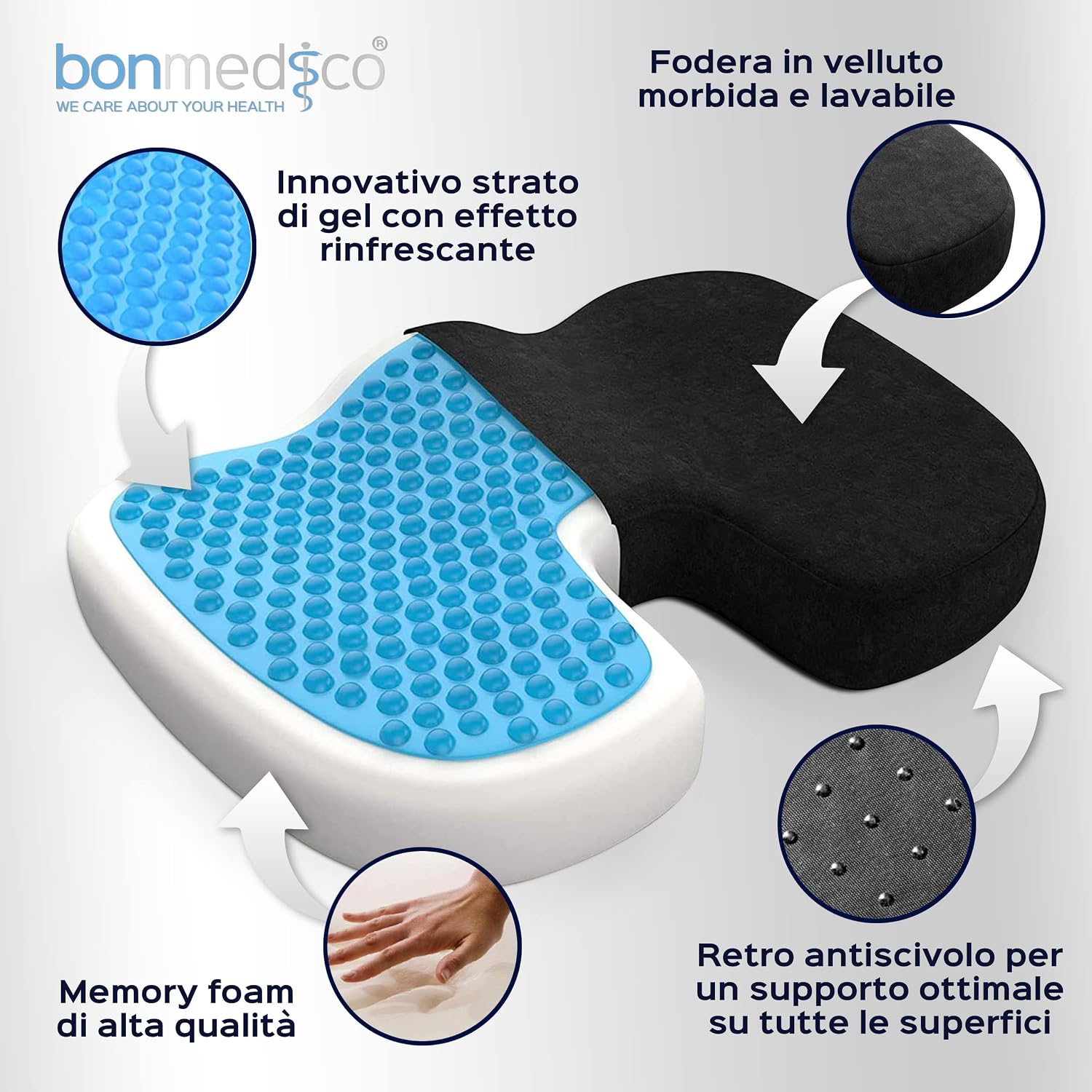 Thumbnail 2 de bonmedico Cuscino ortopedico memory foam con gel 1 pezzo