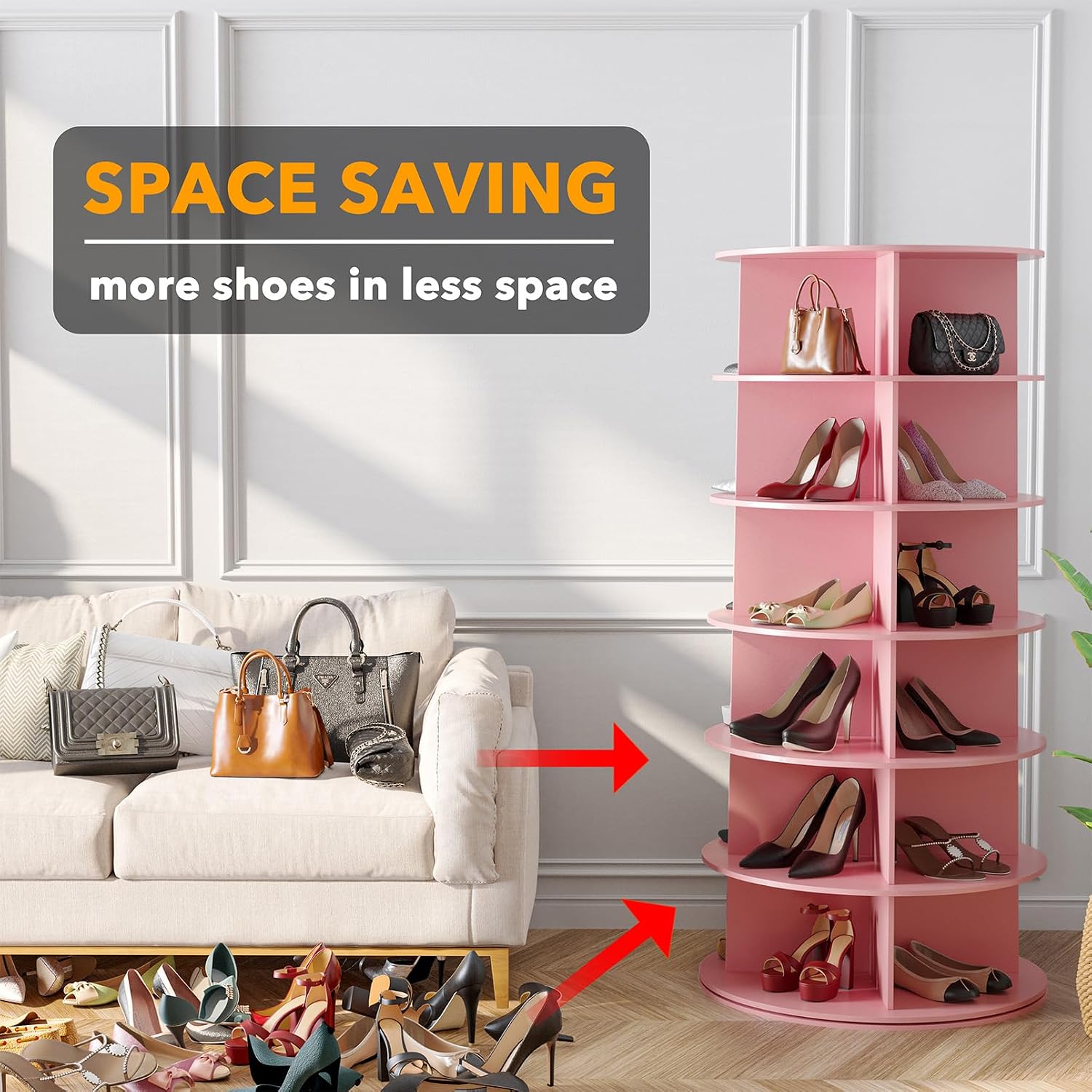 Detalle de SpaceAid 6-Tier rotating shoe rack 6 tiers