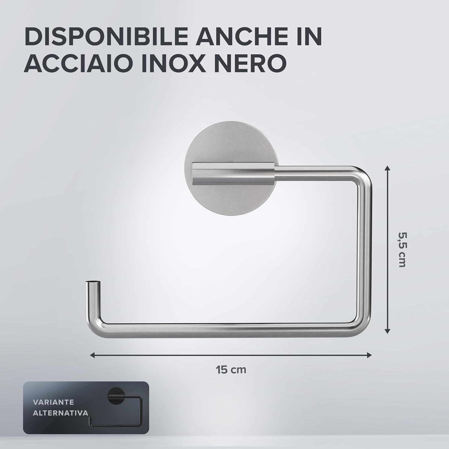Thumbnail 2 de Portarotolo Sejero per foratura argento in acciaio inox – Portarotolo elegante e pratico