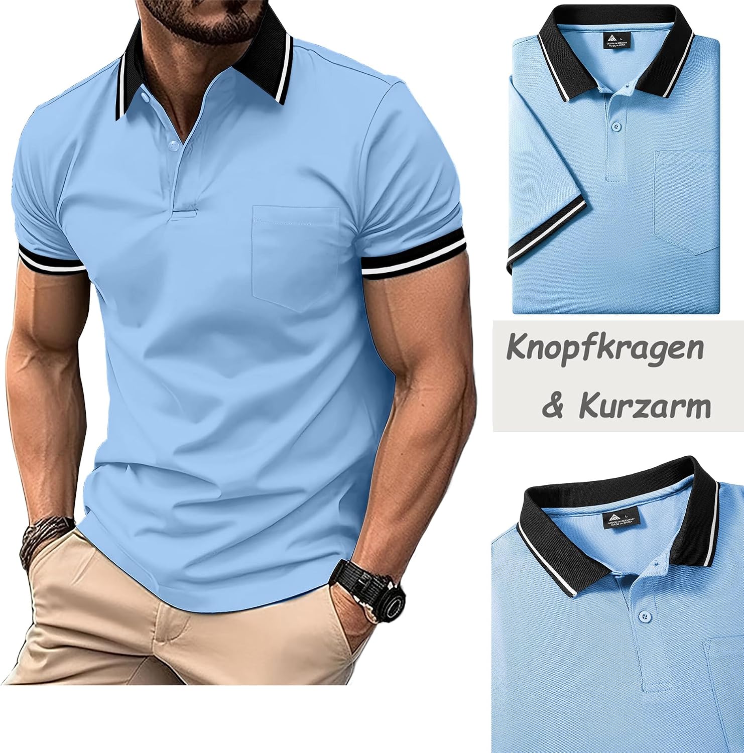 Thumbnail 2 de SwissWell Polo da Uomo a Maniche Corte Pacco da 5 per Golf, Tennis e Tennis T-Shirt leggera e traspirante