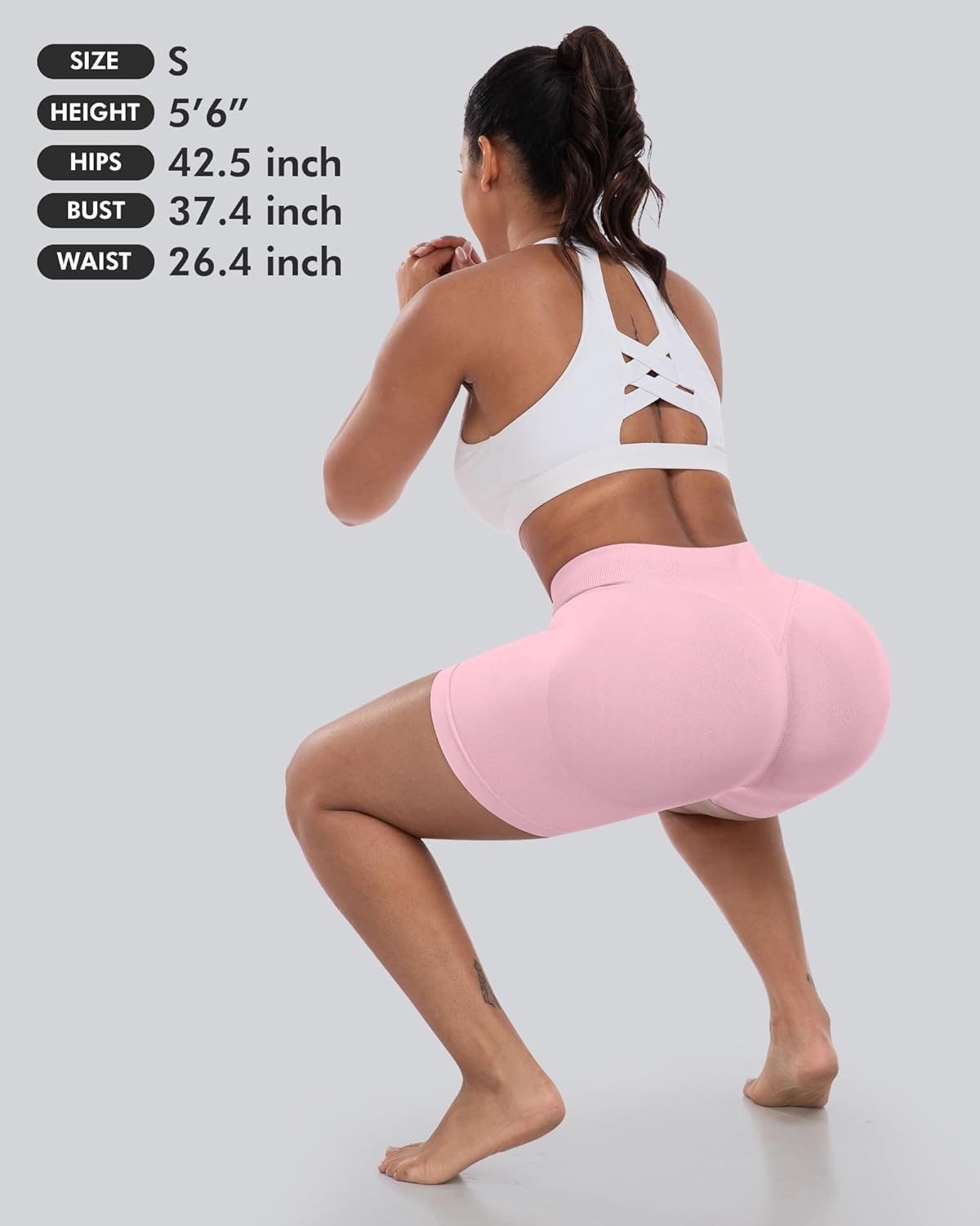 Thumbnail 5 de CHRLEISURE Workout Gym Biker Shorts (Seamless, High Waisted, Scrunch Butt) — 4-Piece Set