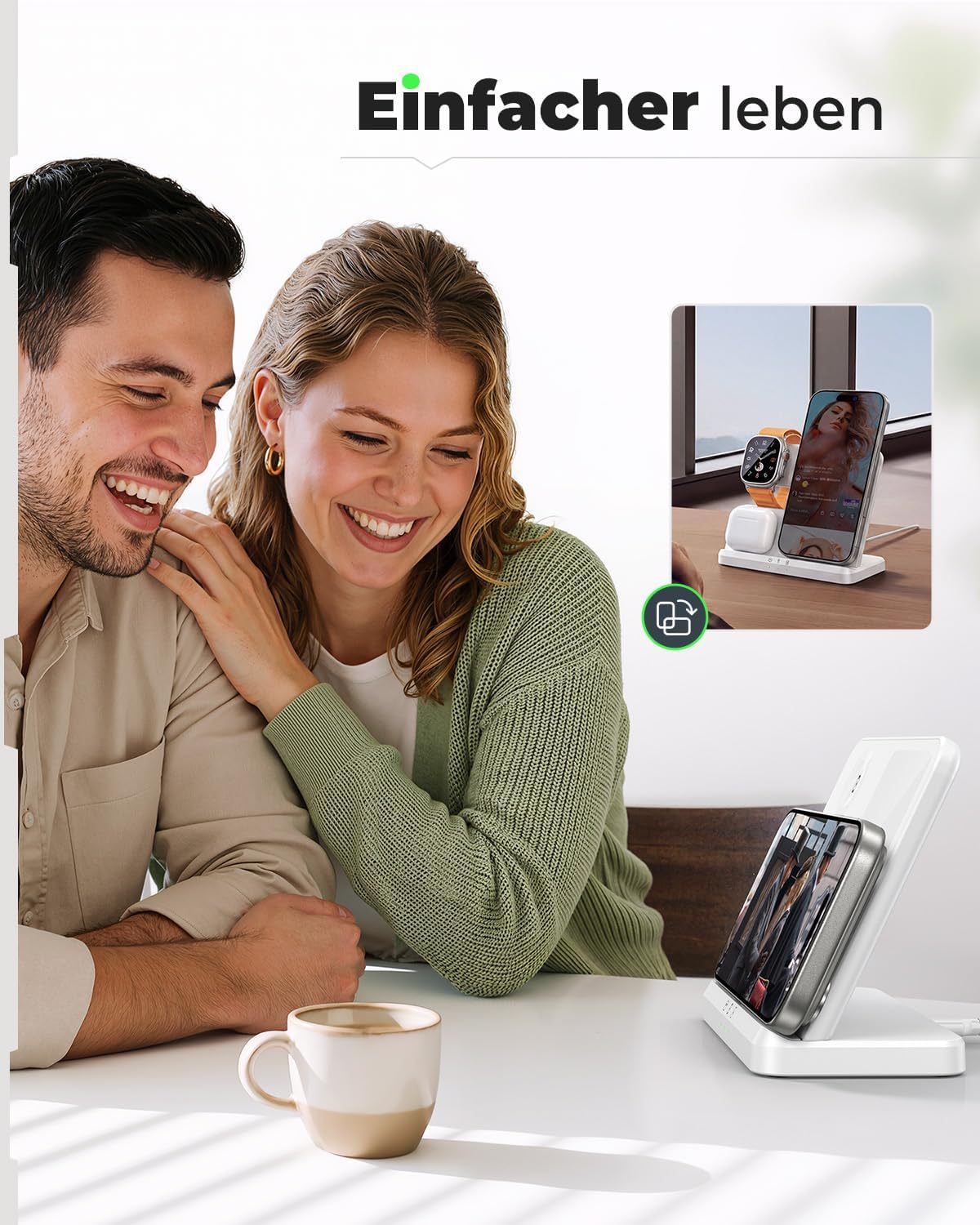 Thumbnail 6 de JARGOU 3-in-1 Ladestation, 18W Wireless Charging
