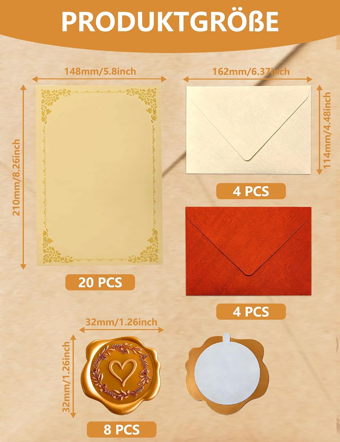 Detalle de Set cancelleria vintage con buste 36