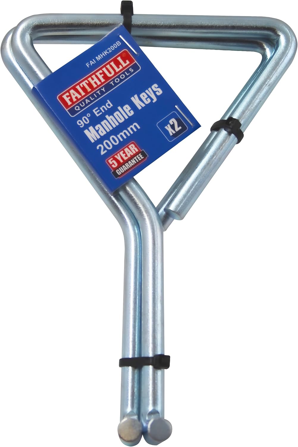 Thumbnail 5 de Faithfull O-Shaped Manhole Keys, 200mm Zinc-Plated Pair with 10mm Ends
