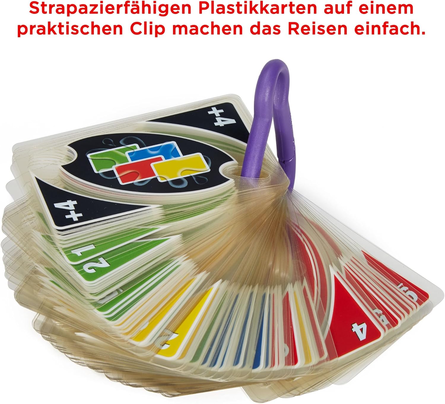 Thumbnail 2 de Mattel Games UNO H2O to Go – wasserfestes UNO Kartenspiel für unterwegs mit Karabinerhaken (für die Familie)