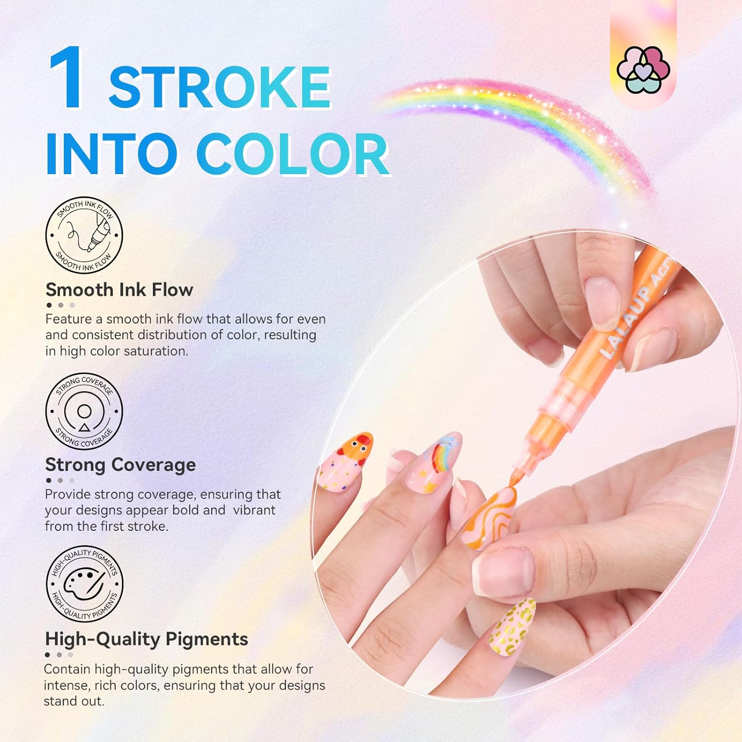 Thumbnail 5 de Saviland 12 Colors Nail Art Pens Set – 3D Nail Polish Pens for Nail Art, Acrylic Paint Pens, Nail Markers