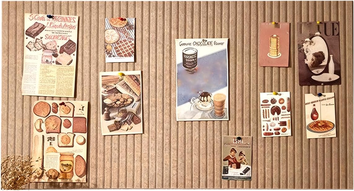 rokeblau 60x40cm Large Bulletin Board Felt Pin Board (Dark Camel) – Foldable Vision Board with Self-Adhesive Tape