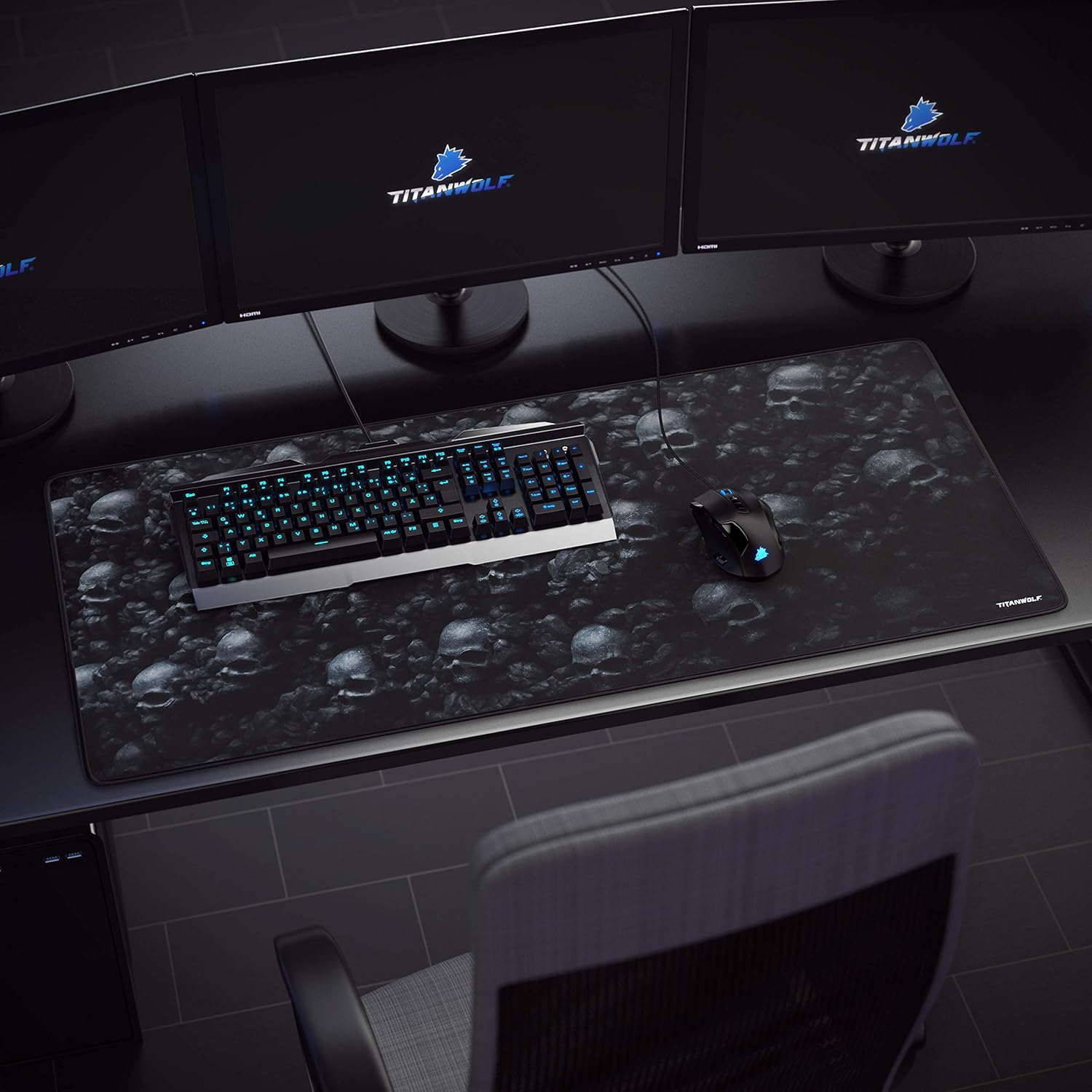 Thumbnail 5 de TITANWOLF XXL Speed Gaming Mouse Pad (900 x 400 mm) – Skulls design