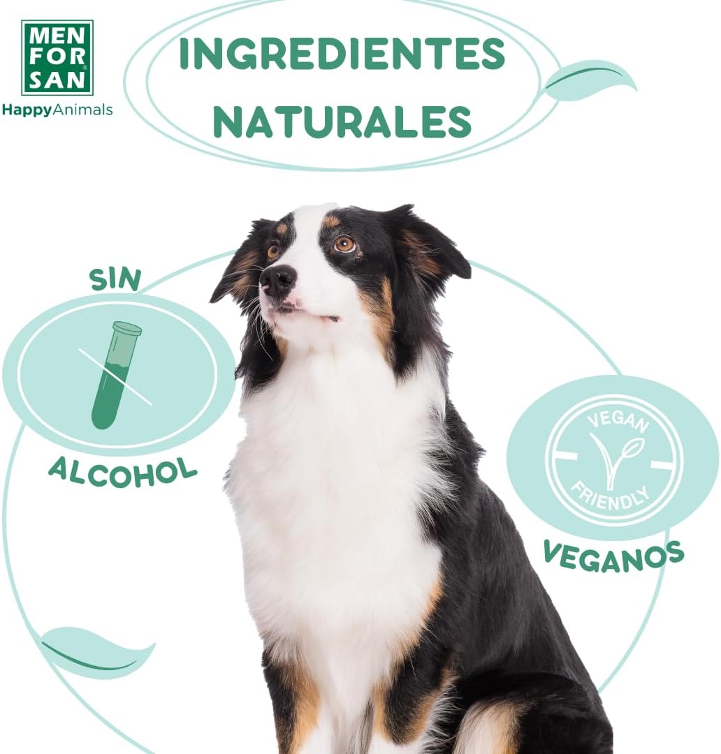 Detalle 2 de MENFORSAN Acqua di Colonia per Cani Menta ed Eucalipto 125ml — Profumo fresco e neutro per la pelle
