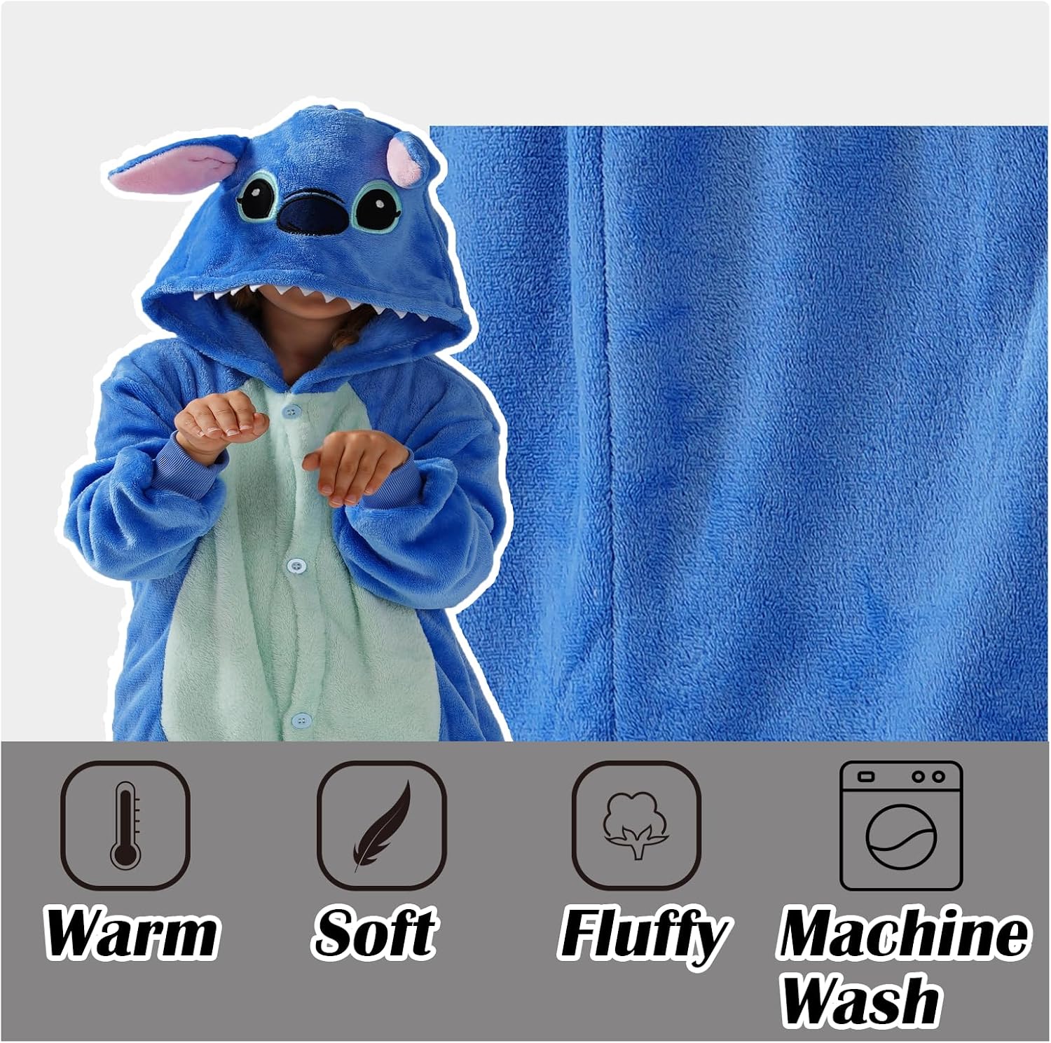Thumbnail 4 de SCOPUCI Kids Animal Onesie Pajamas, Flannel