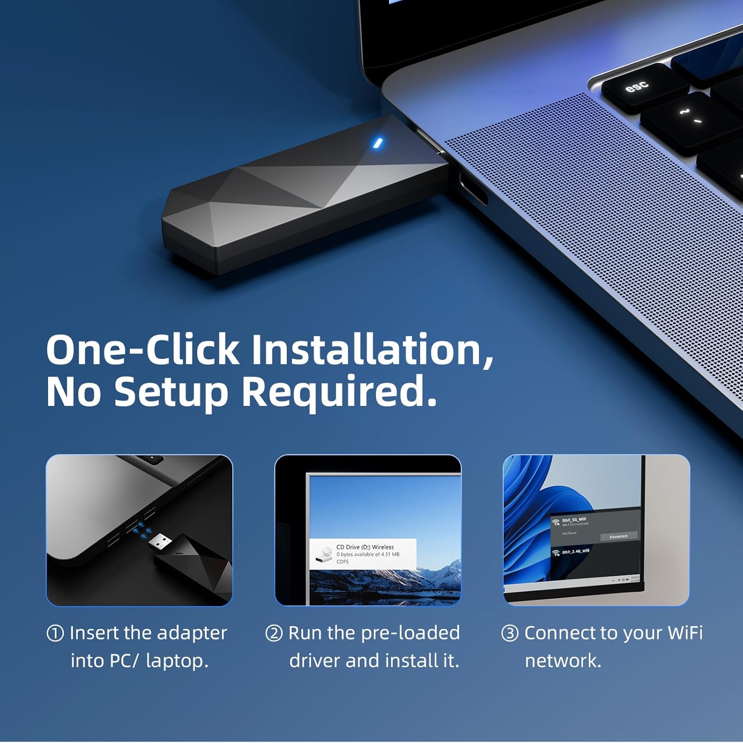 Thumbnail 5 de DBIT AX1800 USB WiFi 6 Adapter