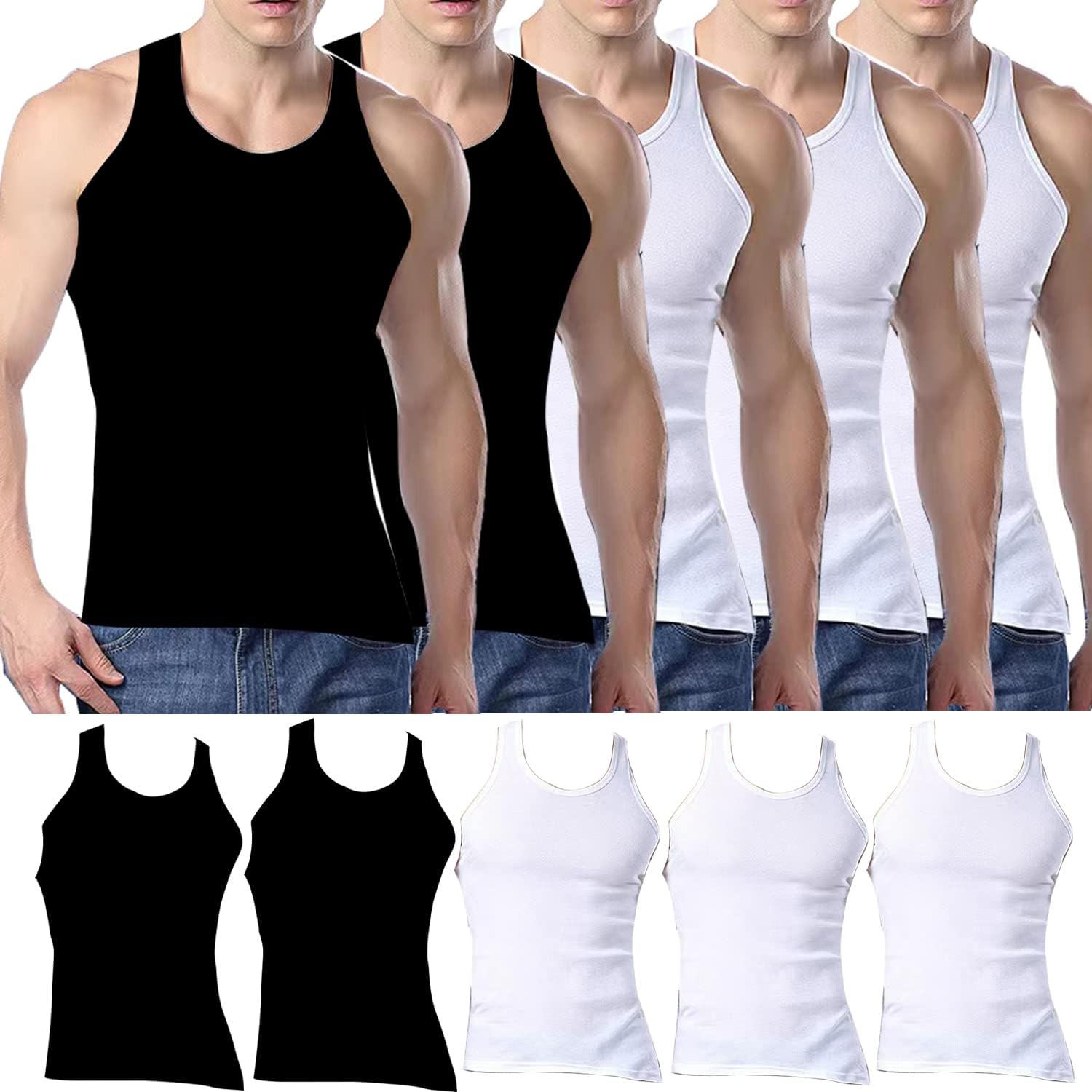 Thumbnail 1 de Mens Tank Tops Multipack Cotton Vest 3-pack