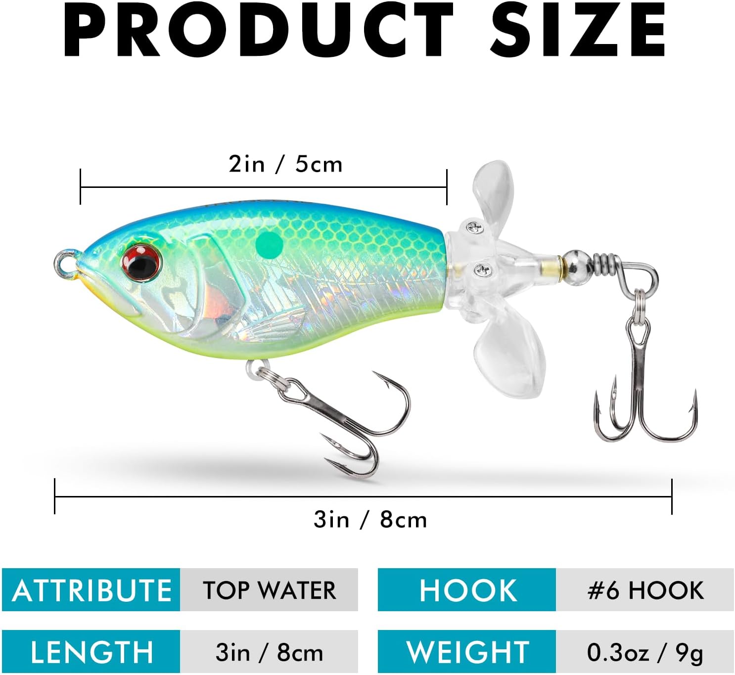 Thumbnail 6 de TRUSCEND Easy Catch Popobait avec Hameçon BKK — Leurre de surface équilibré pour brochet, perche, truites et plus