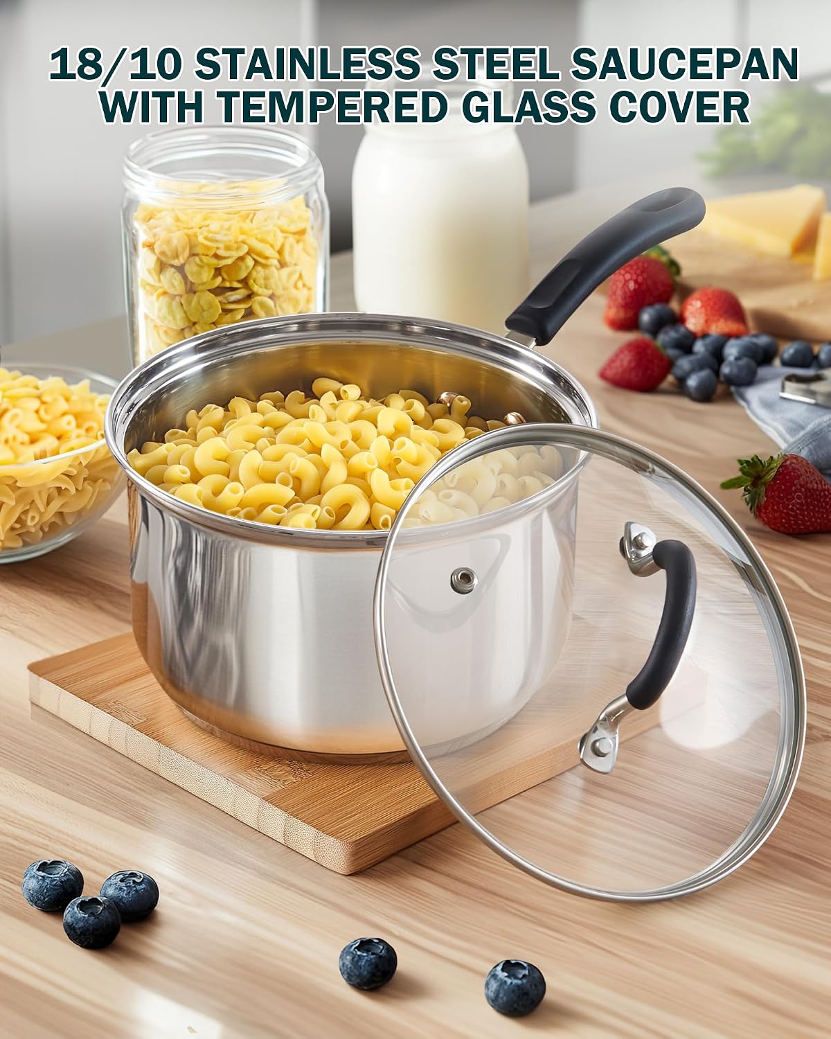 Thumbnail 4 de Cook N Home Stainless Steel Saucepan, 2 Quart