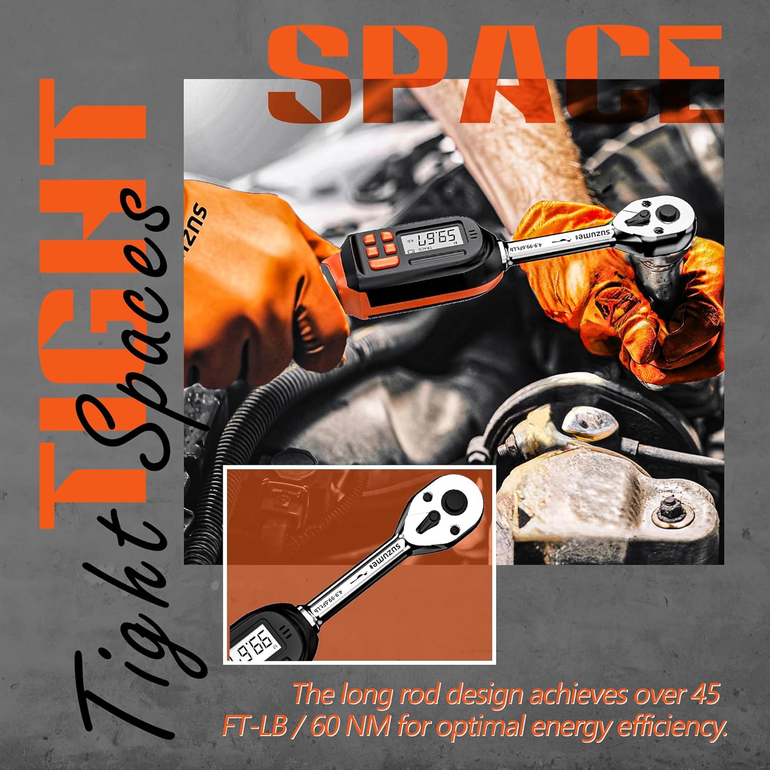 Thumbnail 4 de SUZUME Digital Torque Wrench, 3/8-Inch Drive, ±2% Accuracy, Peak and Track Modes