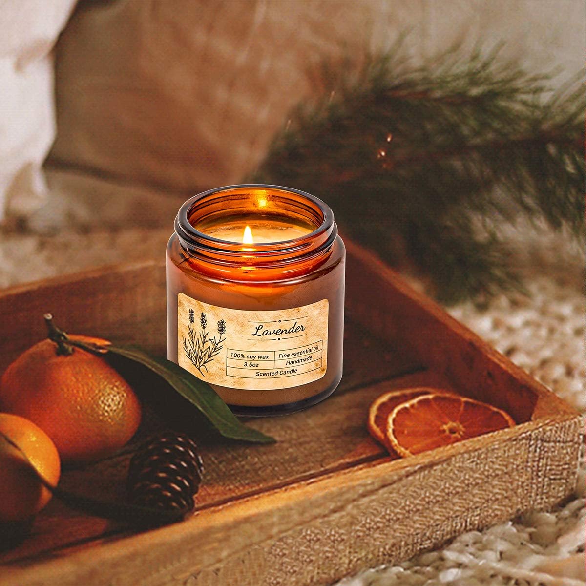 Thumbnail 5 de IDEALHOUSE Scented Candles Gift Set Vanilla Honey, Rose & Lavender 🕯