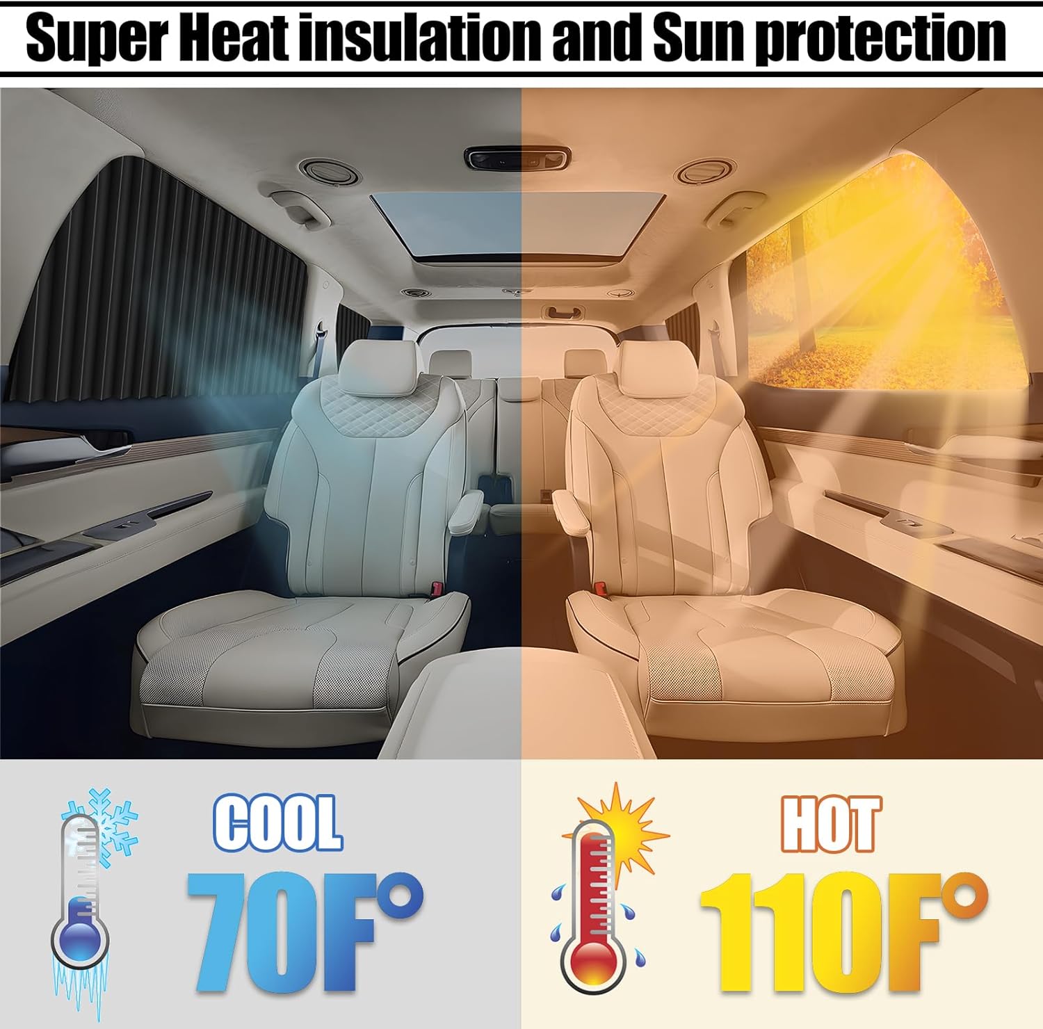 Detalle de XCBYT Sonnenschutz Auto Magnetisch 4 Stück – UV- und Hitzeschutz plus Sichtschutz für Seitenfenster