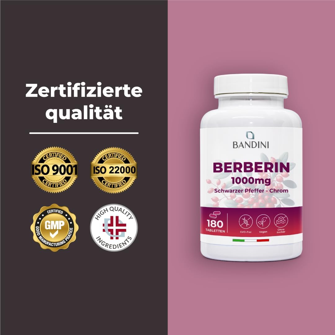 Thumbnail 5 de Bandini Berberin 1000mg 180 Tabletten 💊
