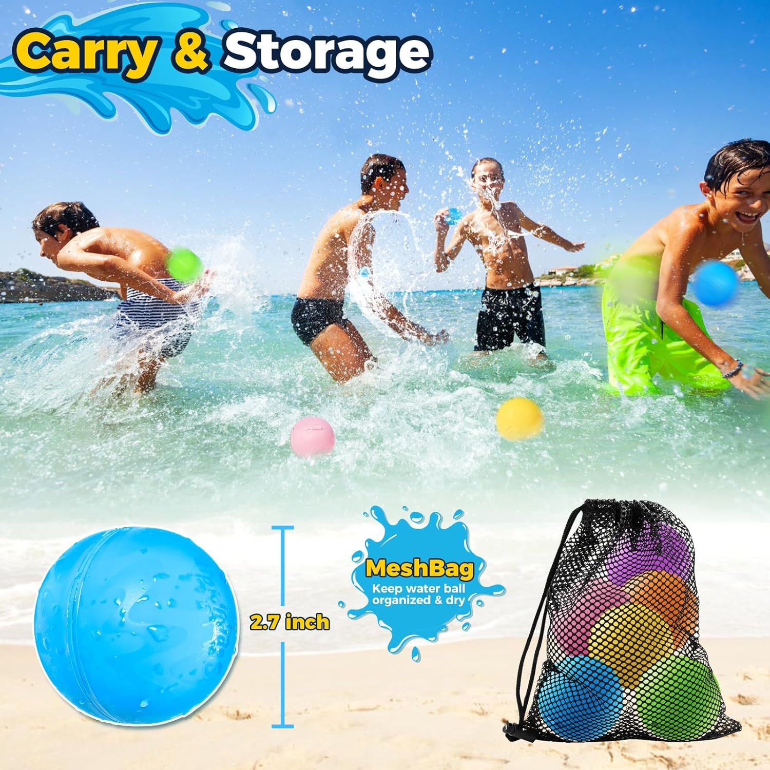 Thumbnail 6 de KOKODI 16-piece Reusable Magnetic Water Balloons for Outdoor Summer Play