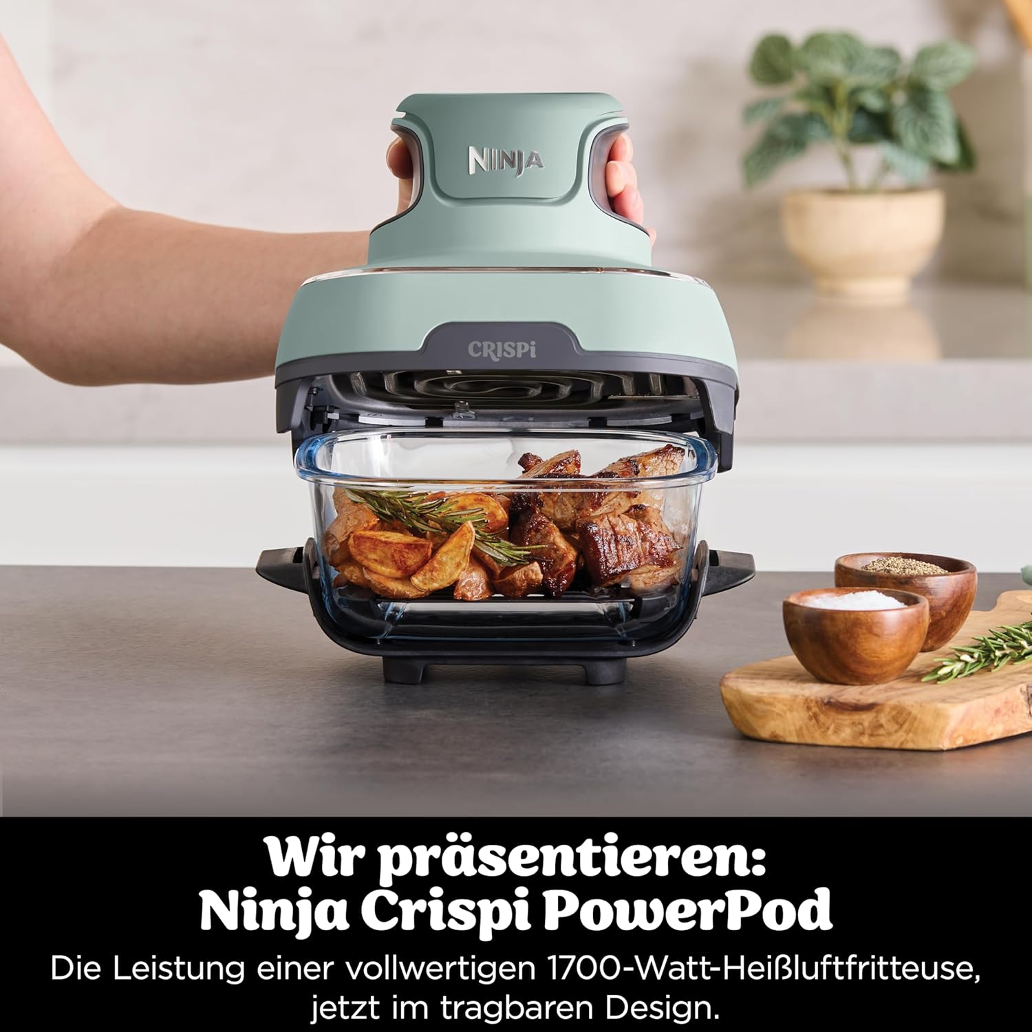 Thumbnail 2 de Ninja CRISPi Tragbare Air Fryer Heißluftfritteuse 3,8 l – 4-in-1, Sage FN101EUSG