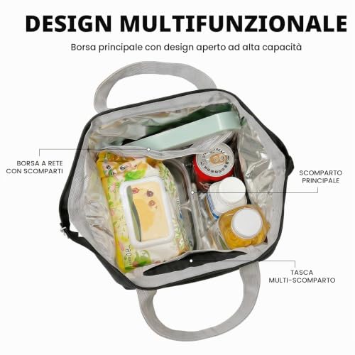 Thumbnail 3 de Nanxson Borsa termica 10L nera con tasca frontale con zip