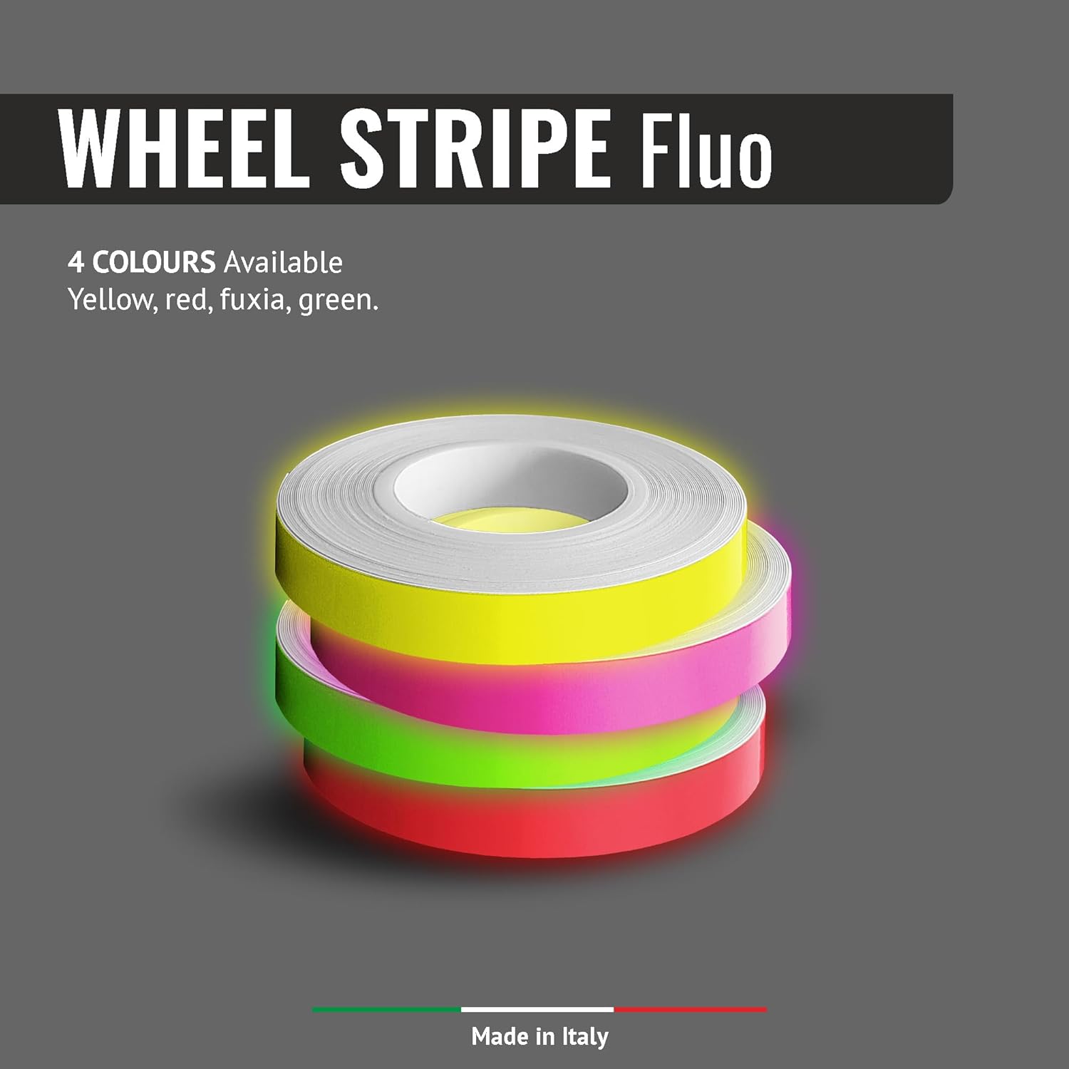 Detalle de Wheel Stripes Strisce Fluorescenti per Cerchi Moto con Applicatore – Giallo 7 mm x 6 mt