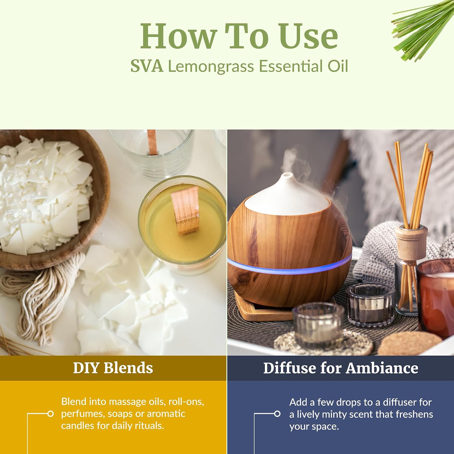 Detalle 2 de SVA Lemongrass Essential Oil 4 fl oz