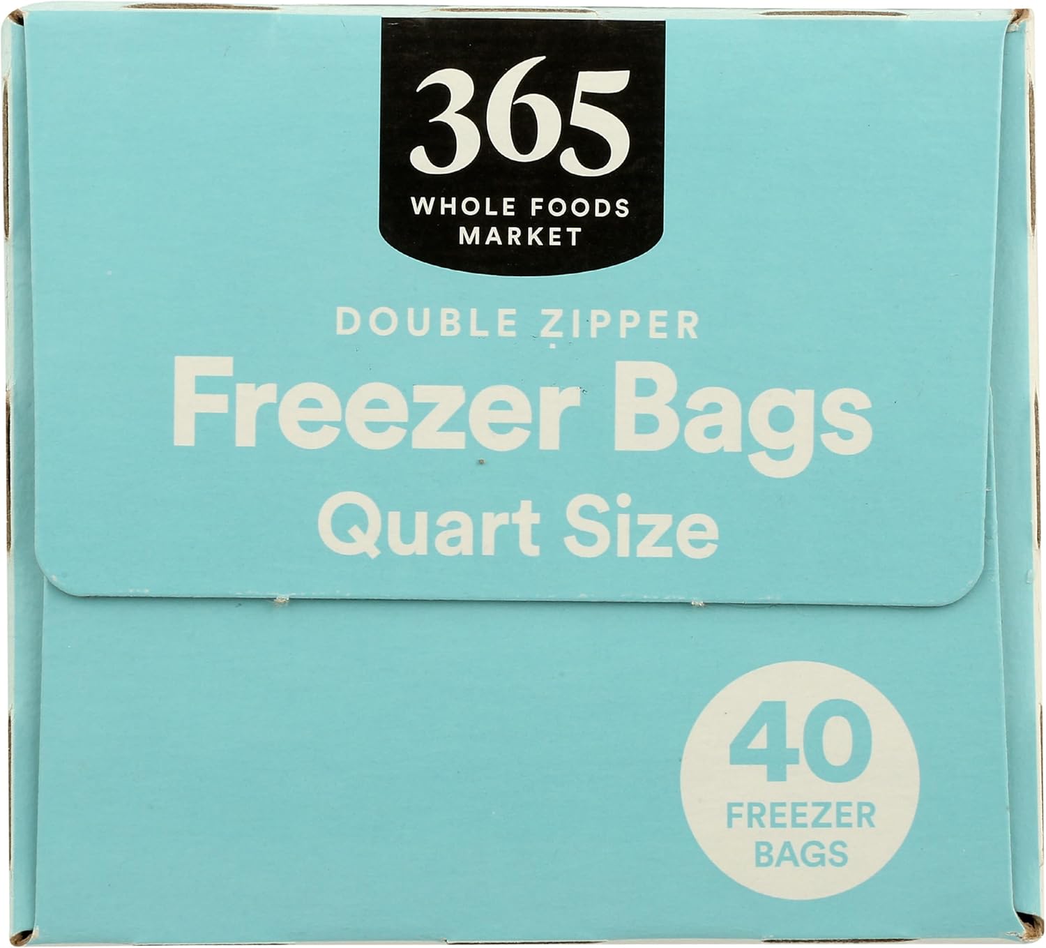 Detalle de 365 by Whole Foods Market Quart Freezer Bags, Double Zipper, 40 Count