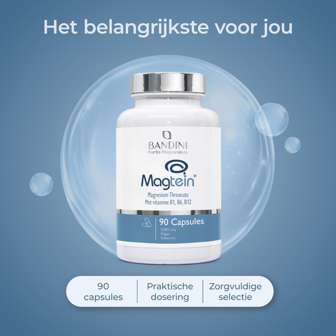 Detalle de Bandini Magnesium L-threonaat Magtein 2000 mg met B1, B6 en B12, 90 capsules
