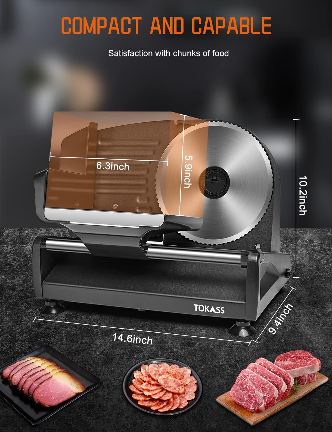 Detalle de TOKASS Food Slicer, 200W