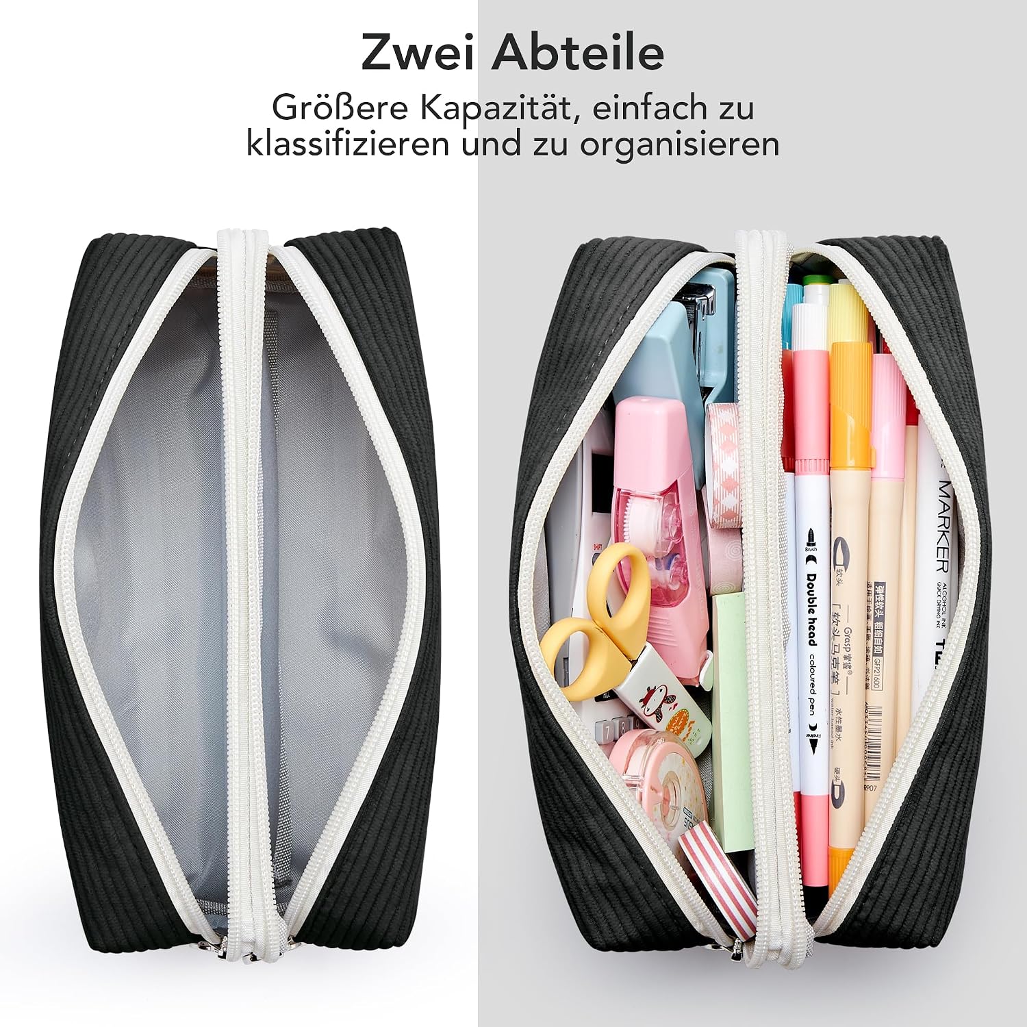 Detalle 2 de KALIDI Mäppchen Federmäppchen mit doppeltem Reißverschluss – Pencil Case für Mädchen, Teenager & Erwachsene