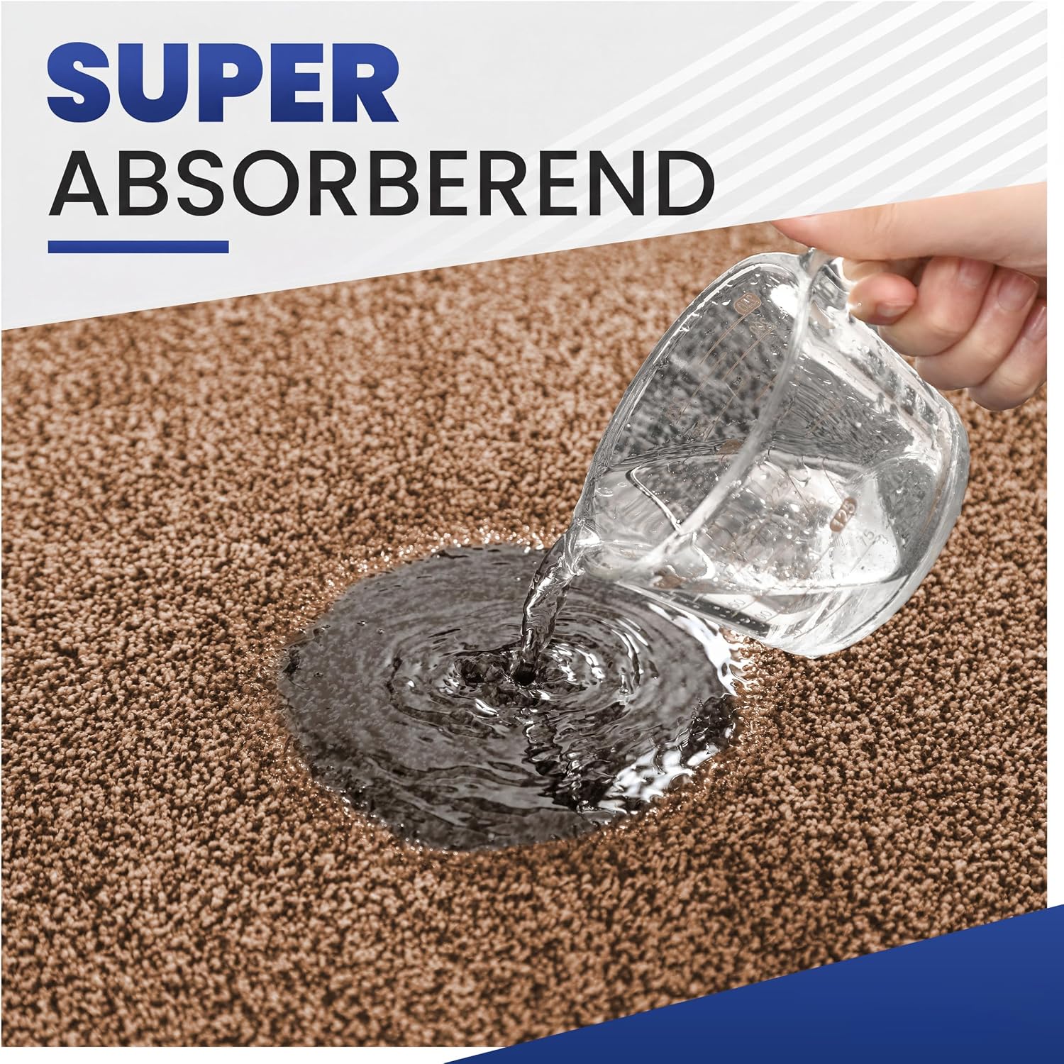 Detalle 2 de Mibao Soft Step 2.0 droogloopmat 50 x 80 cm, wasbaar met antisliponderkant