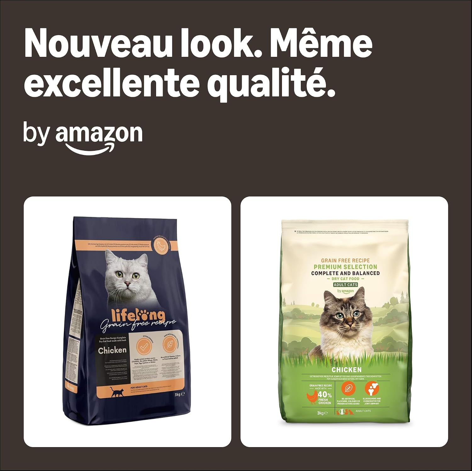 Thumbnail 2 de by Amazon Aliment pour chat adulte sans céréale — poulet frais, 3 kg (ancien Lifelong)