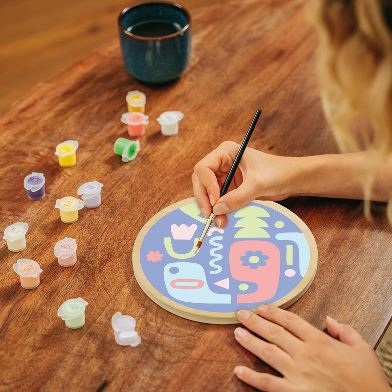 Thumbnail 3 de Ravensburger CreArt 25922 Eckige Formen – Malen nach Zahlen auf Holz, DIY Malset mit Pinsel und Acrylfarben