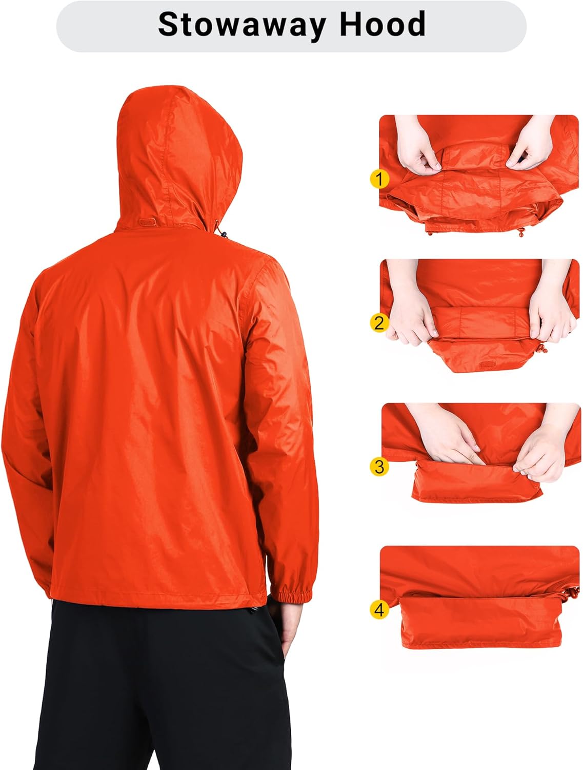 Detalle de Outdoor Ventures Men's Lightweight Waterproof Jacket