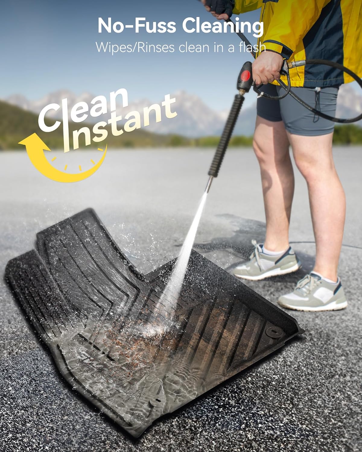 Thumbnail 3 de 3W TPE Floor Mats for Kia Telluride (2020–2025) — 7&8 Seats, All-Weather Custom Fit, Black