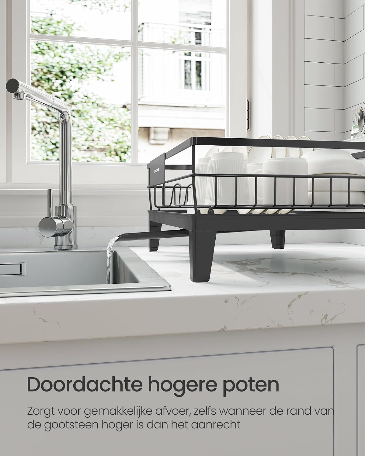 Thumbnail 6 de SONGMICS PATALLA KCS550B01 afdruiprek met 360° draaibare afvoer, zwart