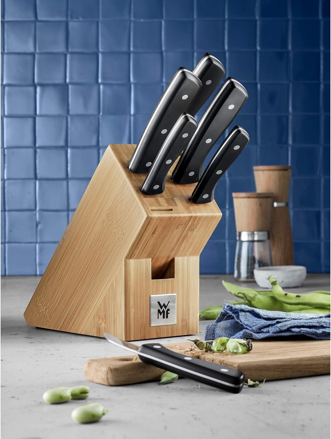 Thumbnail 1 de WMF Profi Select - Juego de 6 Cuchillos con Soporte de Madera 🔪