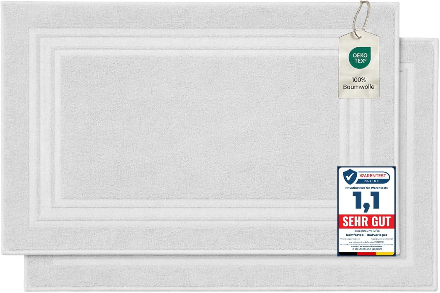 Detalle de Komfortec Lot de 2 Tapis de Bain 50 x 70 cm