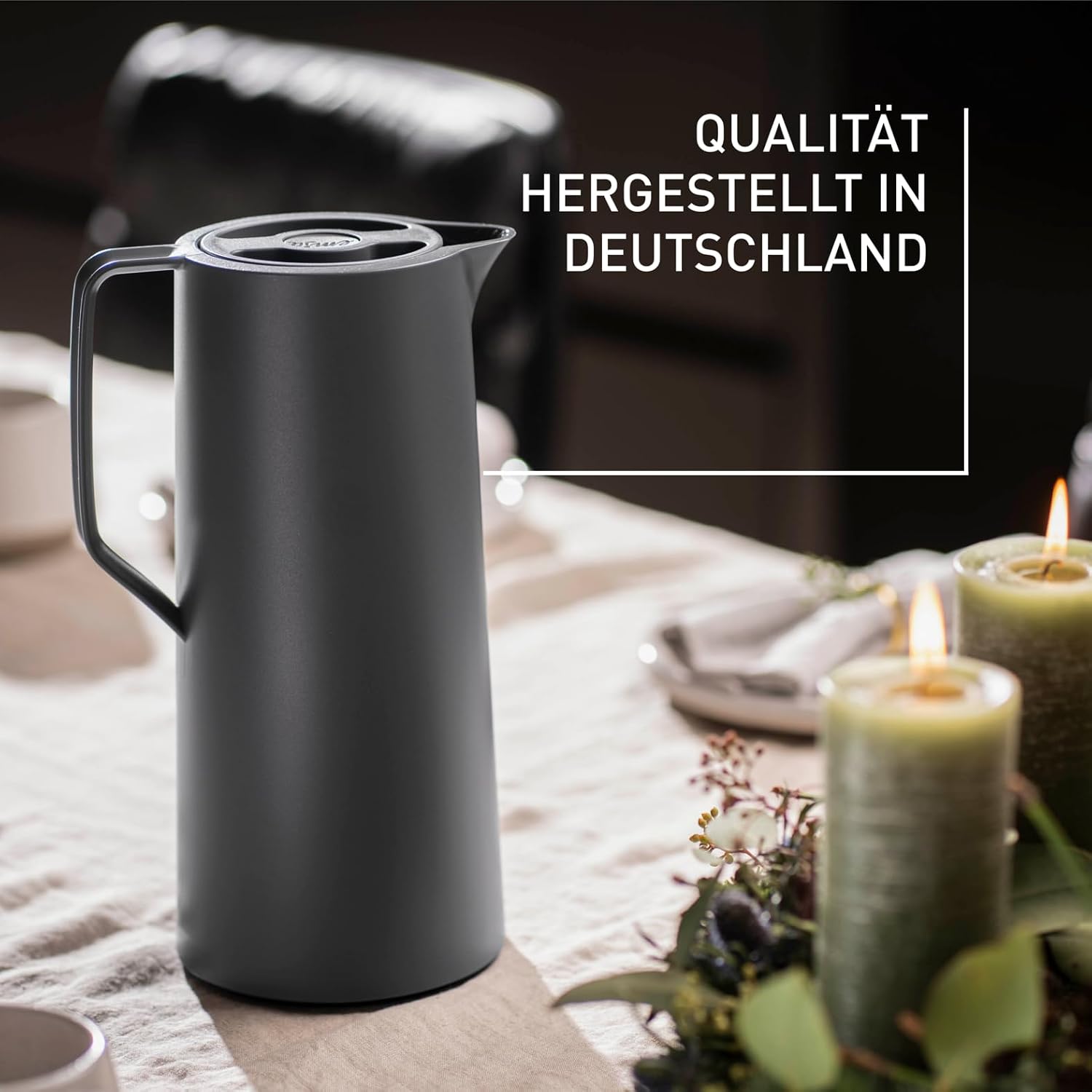 Thumbnail 6 de Emsa Motiva Thermoskanne 1l – Isolierkanne mit Quick-Press-Verschluss, Glaskolben, Nordic Design