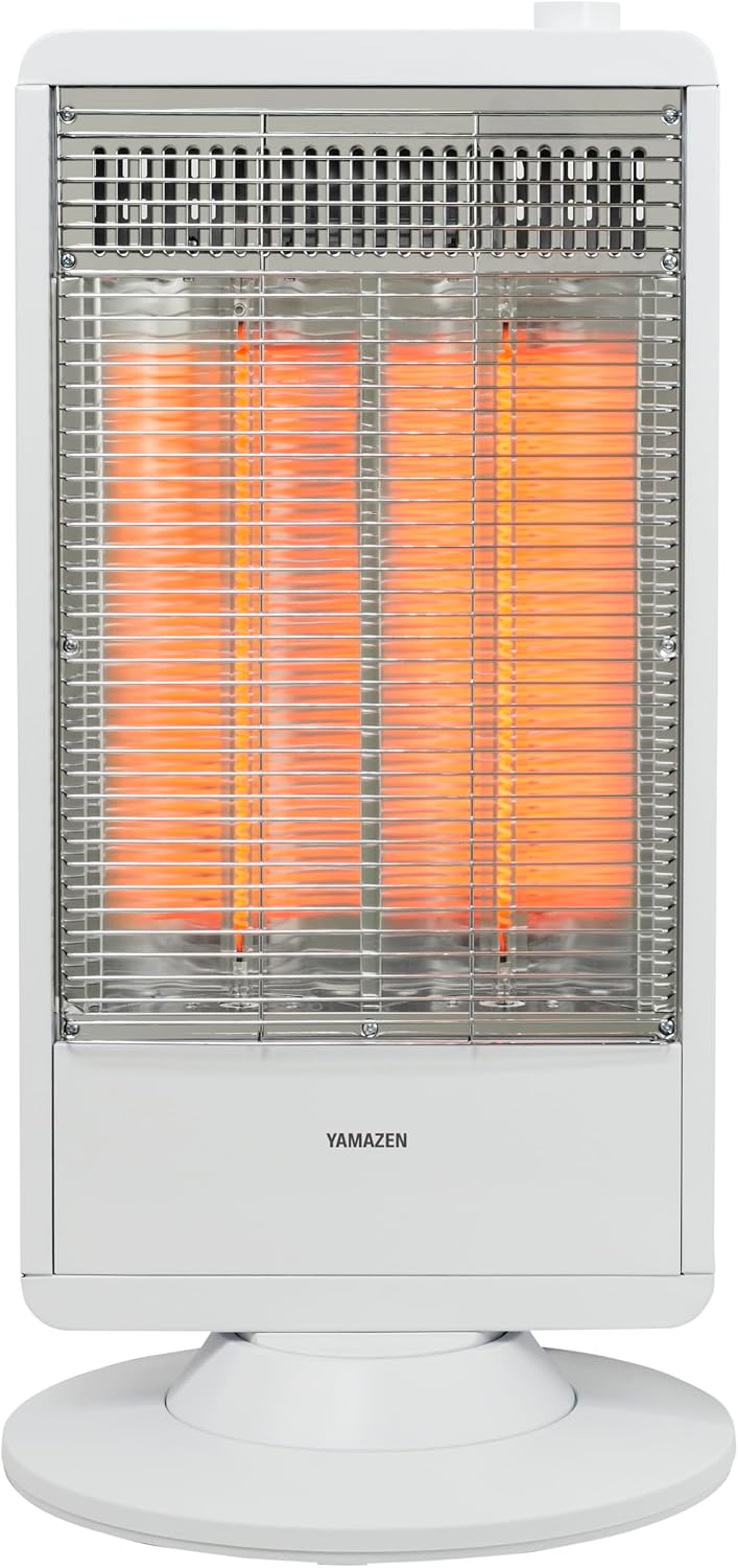 Detalle de 山善 DC-S097(W) カーボンヒーター 900W/450W 2段階切替・左右自動首振り ホワイト