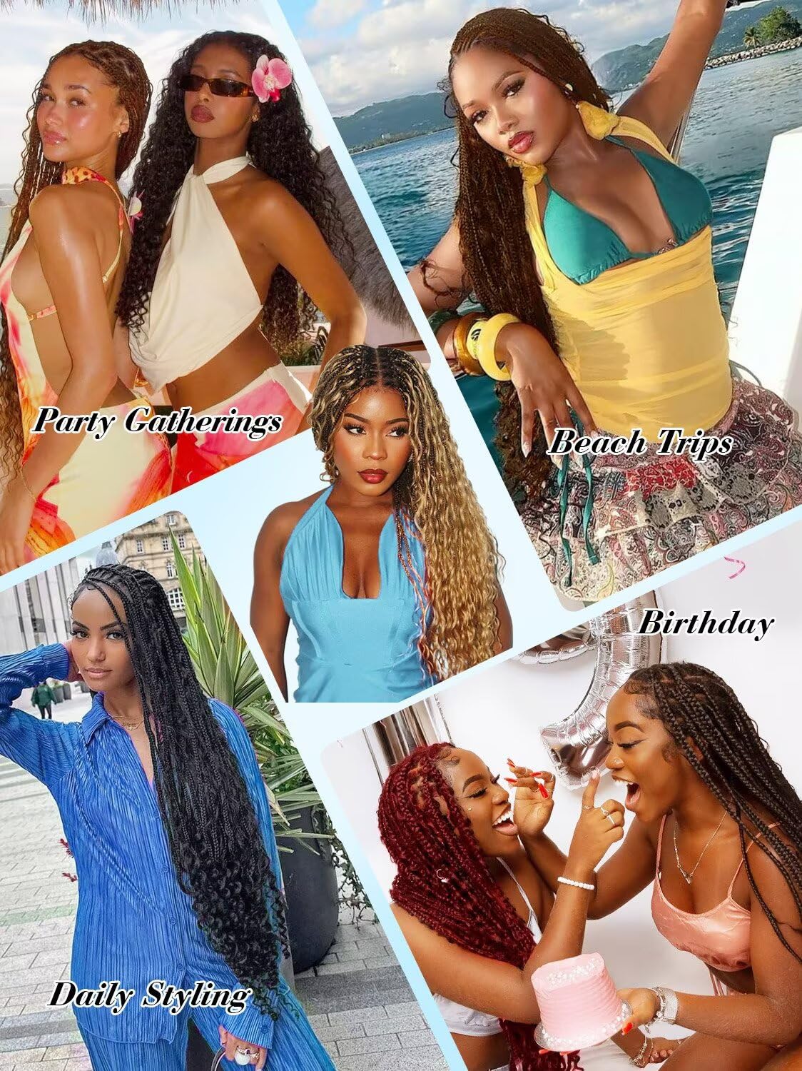 Detalle de Boho Hair for Braiding: 18 Inch Curly Virgin Human Hair, 2 Bundles (100g) in Natural Black