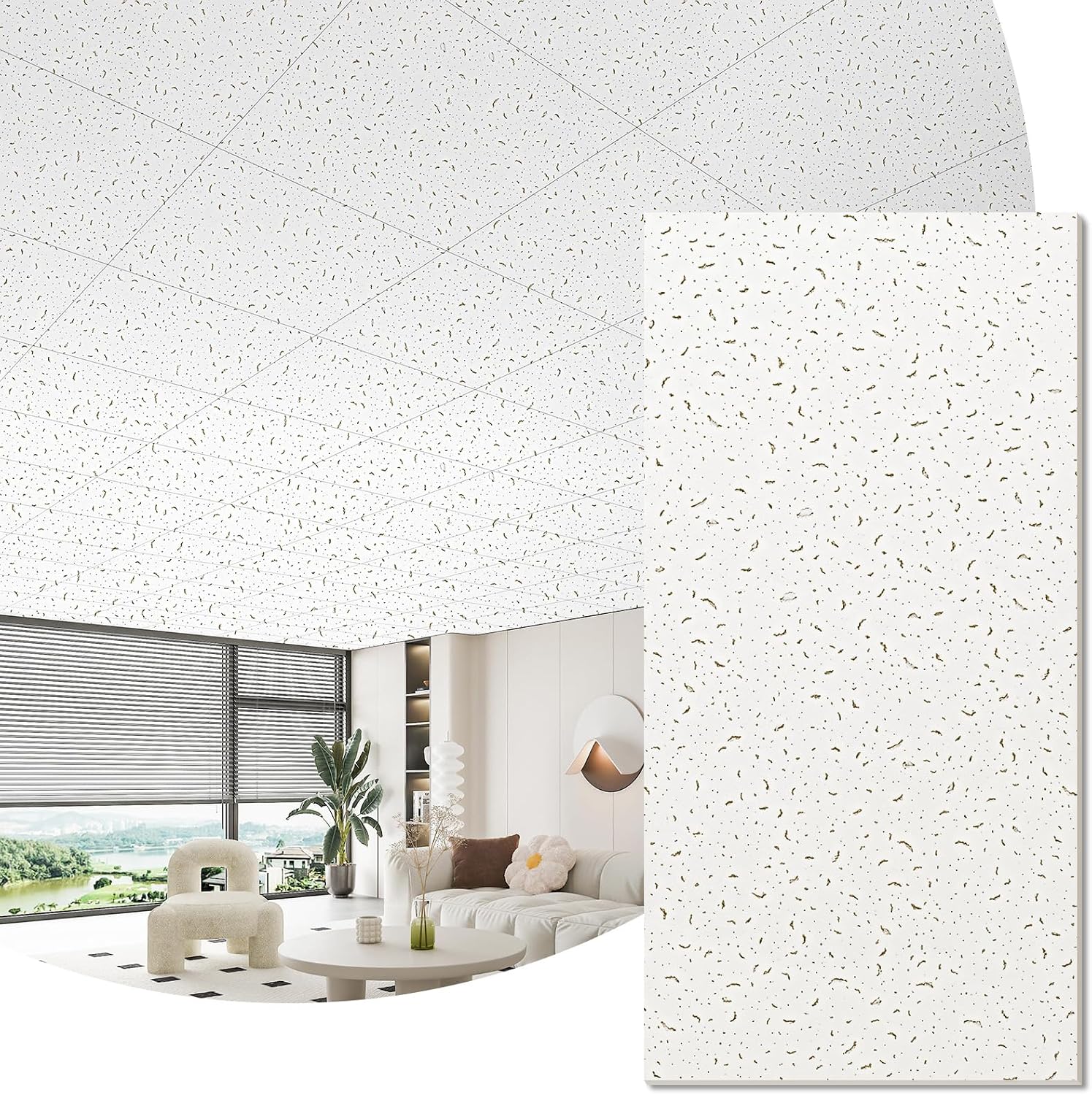 Art3d Decorative Ceiling Tiles, 2 x 4 ft