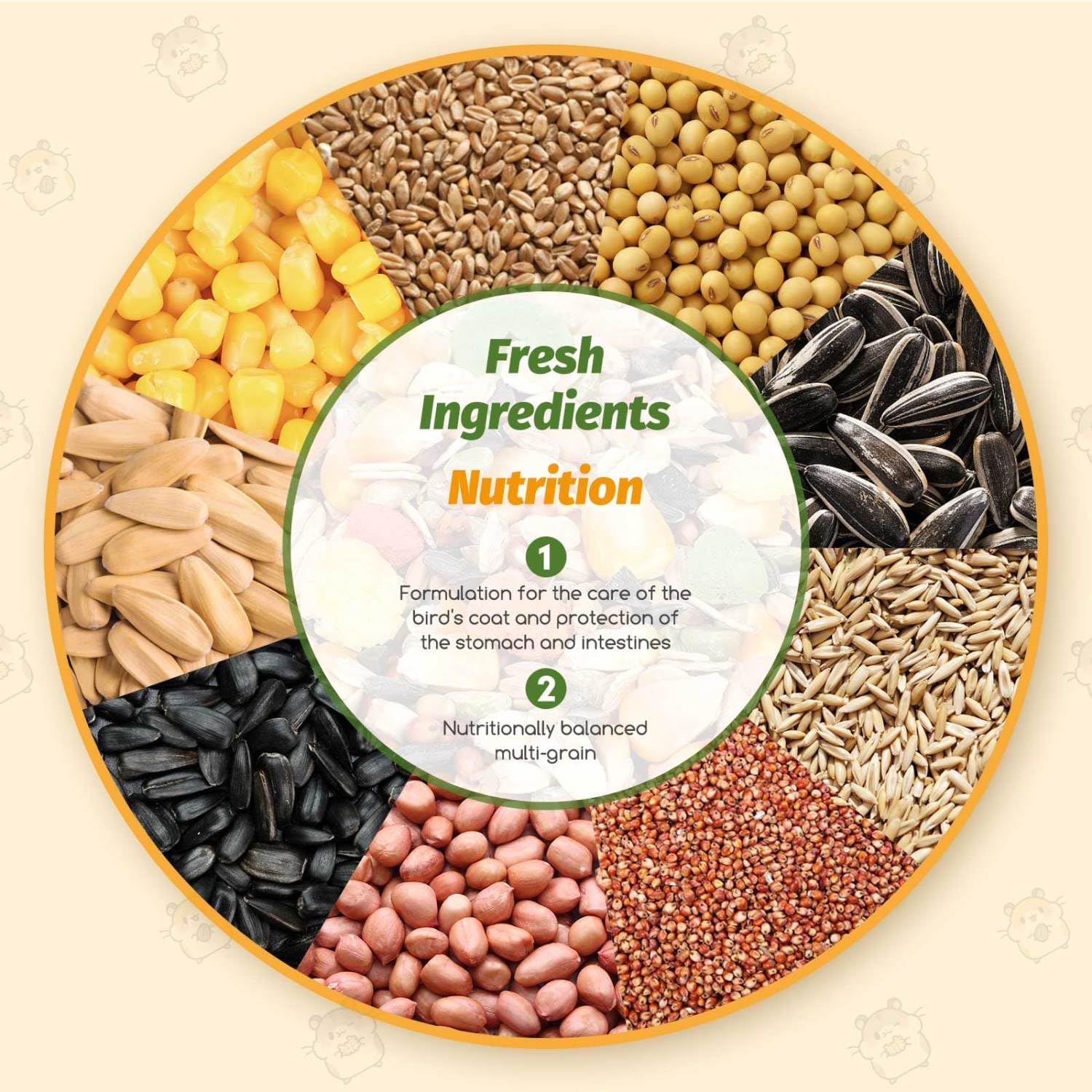 Thumbnail 2 de Nobleza – Alimentation hamster et cochon d’Inde (500 g) à base de céréales multi-grains