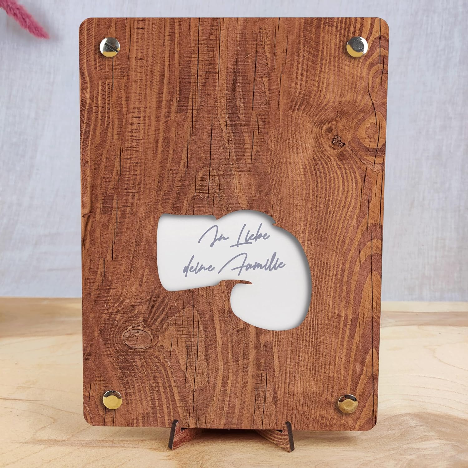 Detalle de XL Holz Box Geschenk – Geldgeschenk-Karte mit Ständer für Boxer & Kampfsport-Fans